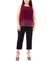 Msk Plus Round-Neck Sleeveless Top
