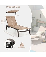 Gymax 6-Position Recliner Lounge Outdoor Adjustable Reclining Chair Poolside