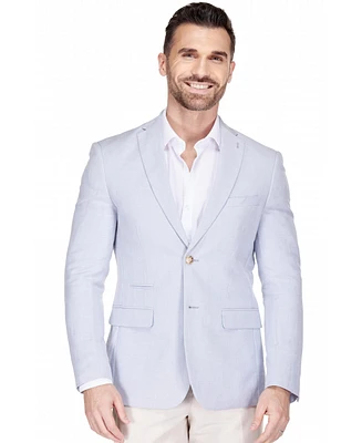 Gino Vitale Men's Slim Fit Linen-Blend Blazer