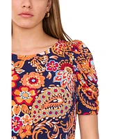 Msk Petite Short-Sleeve Jersey Shift Dress