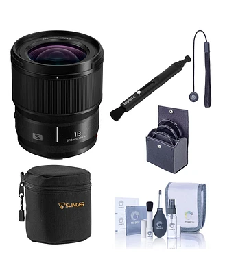 Panasonic Lumix S 18mm f/1.8 Lens for L Mount with Slinger Soft Lens Case Small, 67mm Digital Essentials Filter Kit with Uv, Lens Pen Lens Cleaner, Co