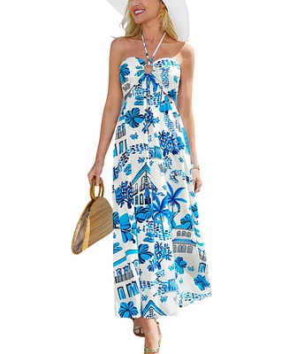 Cupshe Women's Pineapple Bliss Tropical Maxi Beach Dress