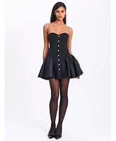 Miss Circle Women's Kaden Black Drop Waist Mini Puffy Dress
