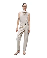 Nocturne Women's Asymmetrical Draped Detail Pants