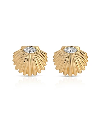 Ettika Santorini Shell Stud Earrings