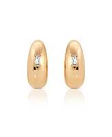 Ettika Oval Dome Baguette Hoop Earrings