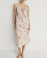 Mango Women's Floral Print Cotton Nightgown