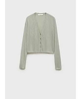 Mango Women's Openwork Detail Pajama Cardigan