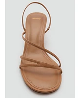 Mango Women's Animal Print Strap Heel Sandals