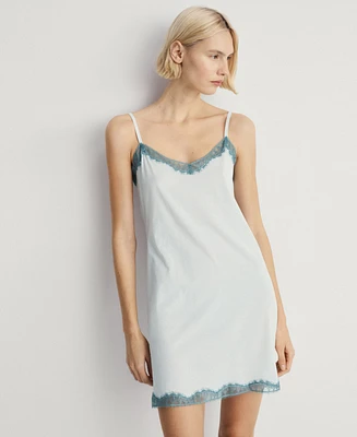 Mango Women's Lace-Trimmed Nightgown