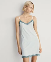 Mango Women's Lace-Trimmed Nightgown
