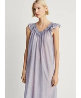 Mango Women's Overdyed Lace Cotton Nightdress