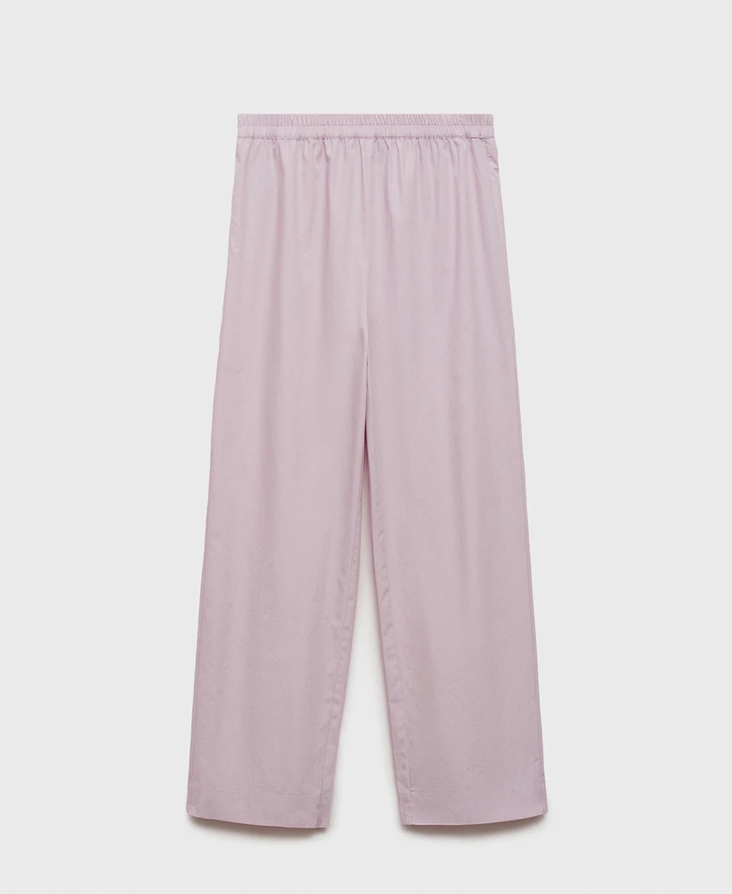 Mango Women's Garment Washed Cotton Pajama Pants
