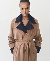 Mango Women's Belt Lyocell Trench Coat