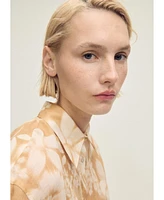 Mango Women's Multi-Position Closure Floral Shirt