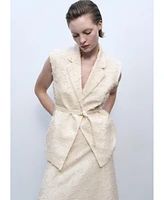 Mango Women's Belt Texture Vest