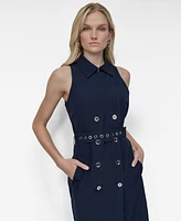 Dkny Women's Sleeveless Belted Trench Dress