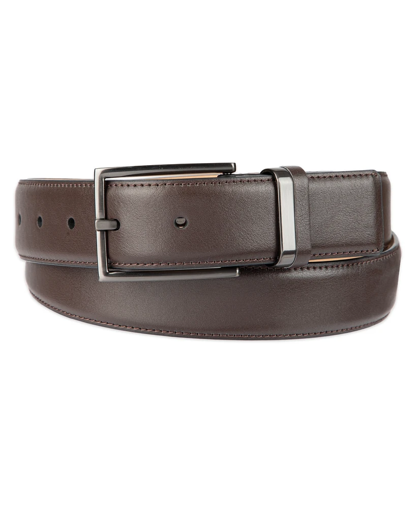 Alfani Men's Burnished Edge and Metal Loop Dress Belt, Created for Macy's