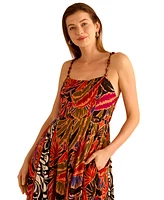 Vince Camuto Women's Printed Inverted-Pleat Maxi Dress