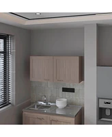 Nakya Kitchen Wall Cabinet with 2 Doors, White Oak