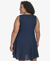 Dkny Plus Linen-Blend Shift Dress