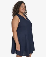 Dkny Plus Linen-Blend Shift Dress
