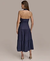 Donna Karan New York Women's Sleeveless Halter A-Line Dress