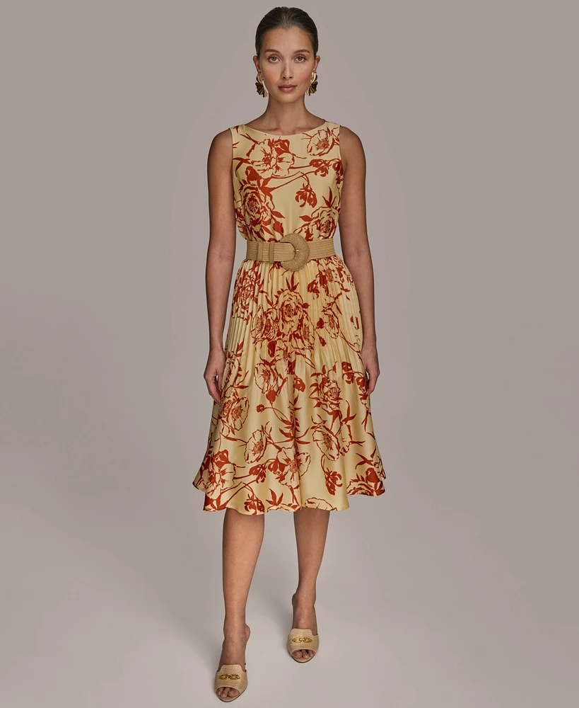 Donna Karan New York Women's Belted A-Line Dress