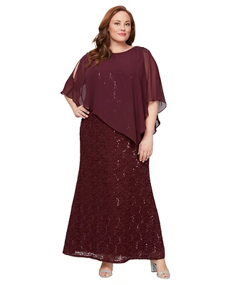 Sl Fashions Plus Beaded Popover Gown