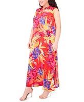 Msk Plus Printed Jersey Sleeveless Maxi Dress