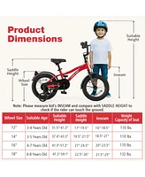 Bicycle for Kids with Adjustable Seat Bell and Reflectors for Visibility