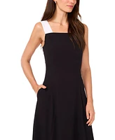 Msk Petites Crepe Colorblocked Sleeveless Midi Dress