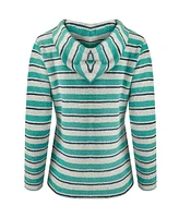 Weird Fish Women's Ally 1/4 Zip Stripe Hoodie