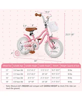 Kids Bike with Training Wheels and Front Basket for Boys and Girls Ages 3–4