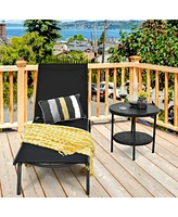 Gymax Patio Chaise Lounge Sling Armless back Adjustable Outdoor