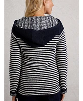 Weird Fish Women's Bianca Full Zip Stripe Macaroni Hoodie