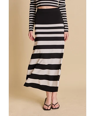 endless rose Women's Striped Midi Skirt