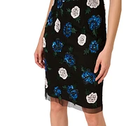 Adrianna Papell Women's Beaded Off-The-Shoulder Sheath Dress