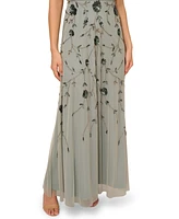Adrianna Papell Women's V-Neck Beaded Mesh Dress