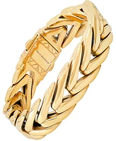 Steeltime Men's Heavy Oxidized Stainless-Steel Wheat Chain Bracelet
