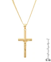 Steeltime Men's 14K Gold Plated Crucifix Pendant Necklace