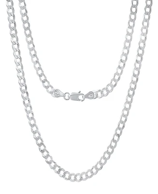 Steeltime Unisex Sterling Silver Diamond Cut Curb Link Chain Necklace