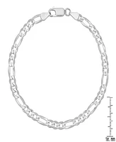 Steeltime Men's Sterling Silver Figaro Link Chain Bracelet