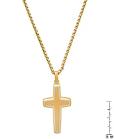 Steeltime Men's Stainless Steel and 18K Gold Plated Cross Pendant Necklace