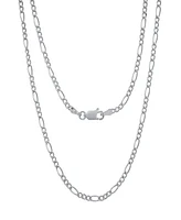 Steeltime Unisex Sterling Silver Figaro Hollow Necklace