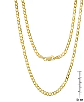 Steeltime Unisex 14K Gold Plated Cuban Superflat Necklace