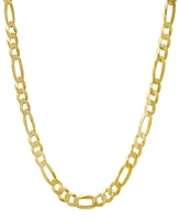 Steeltime Unisex 14K Gold Plated Figaro Superflat Necklace