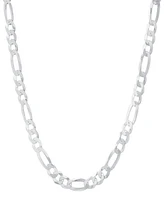 Steeltime Unisex Sterling Silver Figaro Superflat Necklace
