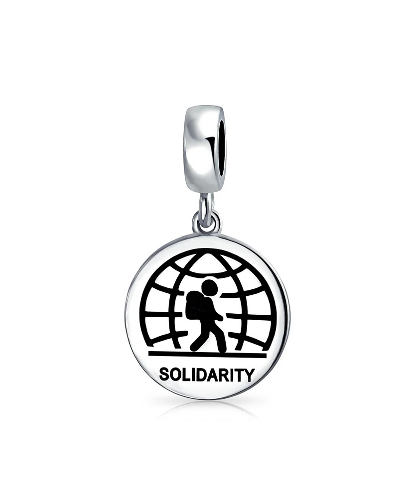 Bling Jewelry Symbol of Solidarity Dangle Charm Bead Sterling Silver for Immigrant Support