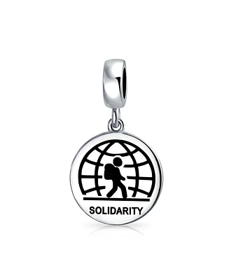 Bling Jewelry Symbol of Solidarity Dangle Charm Bead Sterling Silver for Immigrant Support
